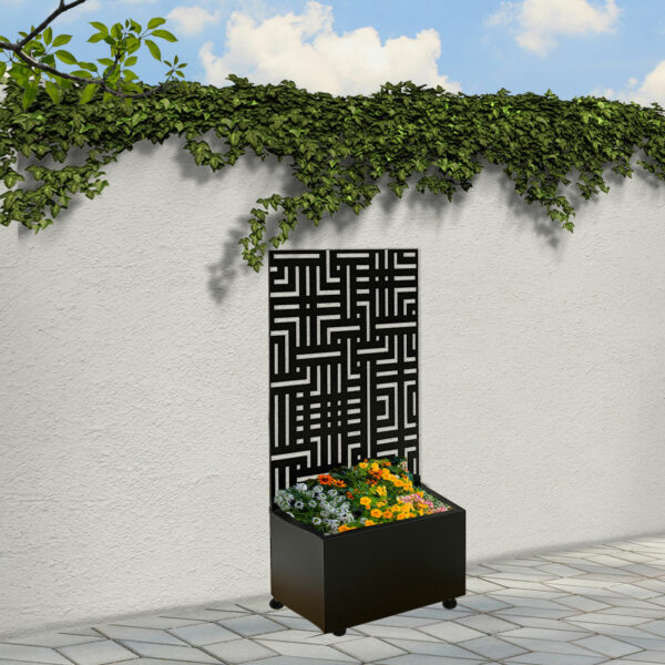 Planter with decorative screen